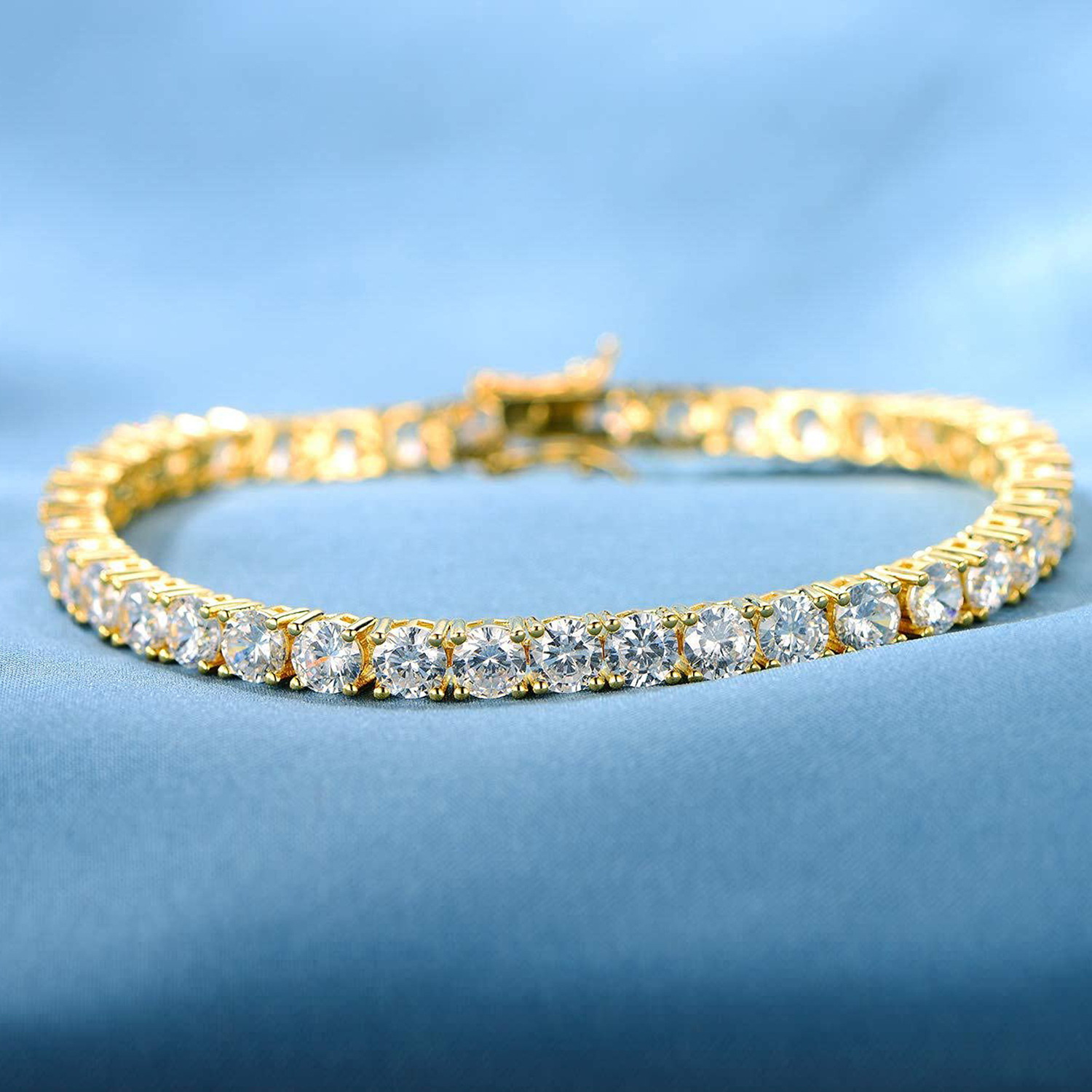 歐美爆款！桑莫石鑲鑽Tennis Bracelet高級手鏈【男女同款】送精美禮盒