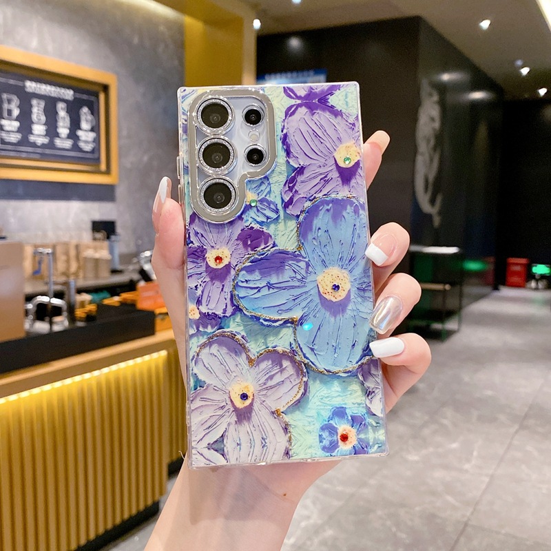 【福利來了！買一送一】2025新款Samsung 鑽石花朵手機殼帶閃亮鏡頭保护適用於三星