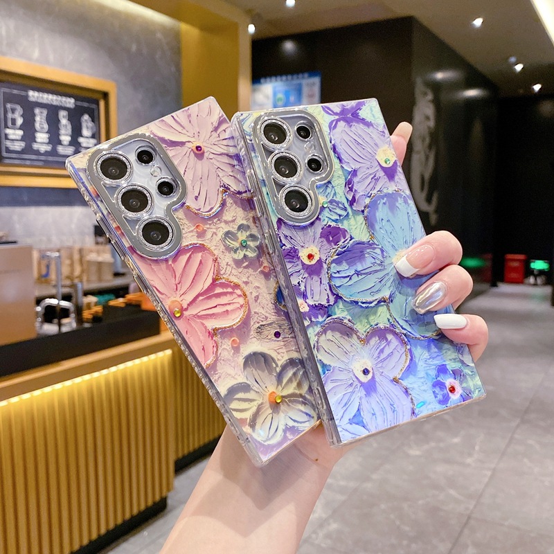 【福利來了！買一送一】2025新款Samsung 鑽石花朵手機殼帶閃亮鏡頭保护適用於三星