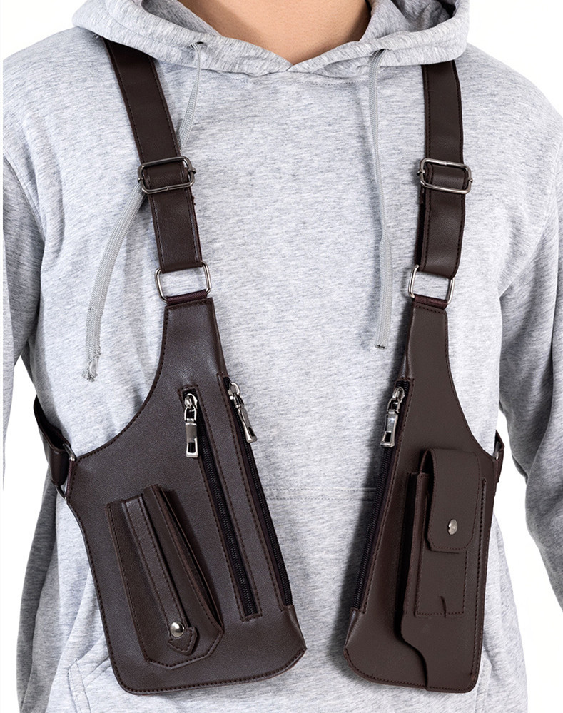【福利來啦】Anti-theft Harness 復古皮革防盜背帶腋下挎包防盜手機包 男女通用