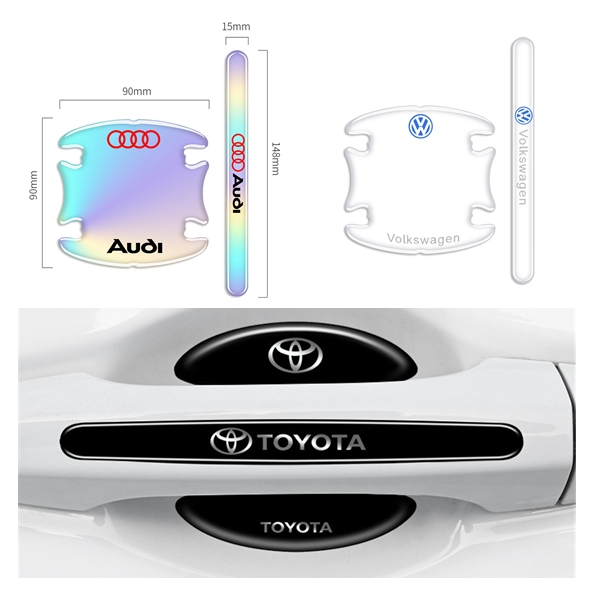 Car Door Bowl Protector Anti-collision Strip Anti-Scratch Sticker Decorative Products 8PCS